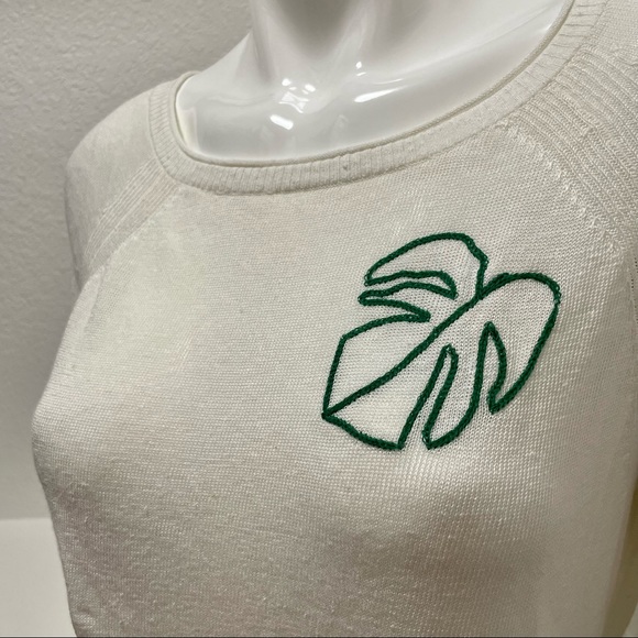 J.Crew lightweight linen blend palm sweater Sz XS - Picture 3 of 6